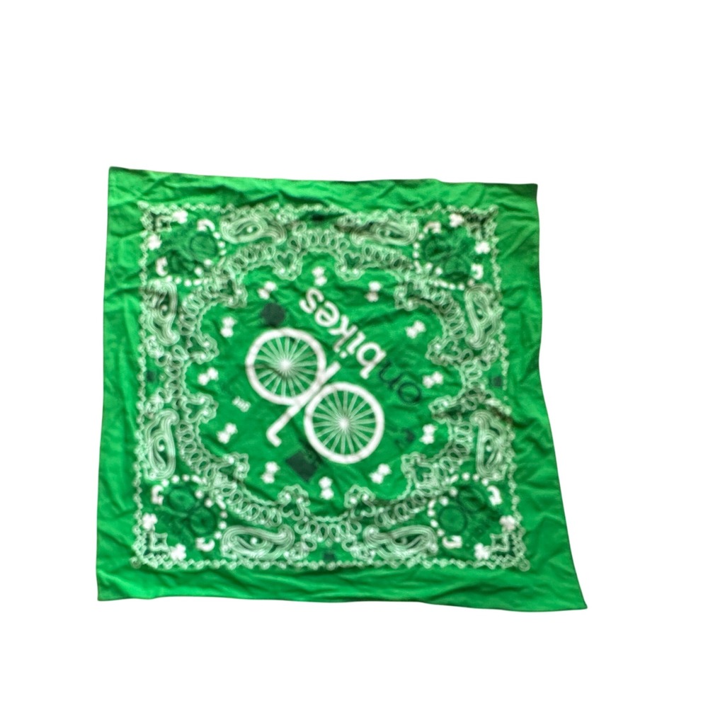 Onbikes Green Paisley Shamrock Bandana Get Lucky Bicycle Scarf 21x21